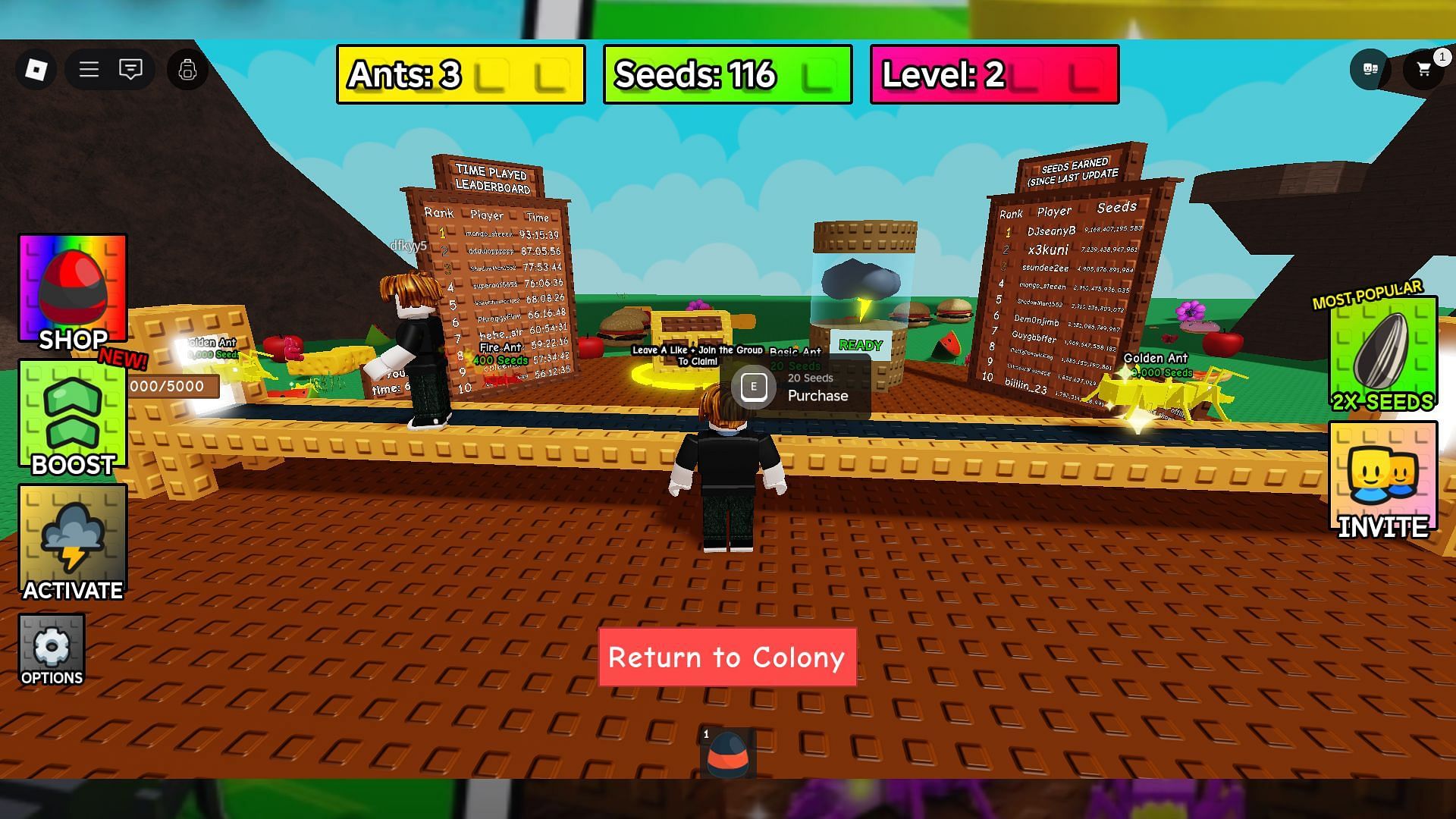 Ants appear on a conveyor belt (Image via Roblox)